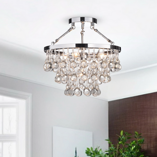 HD Direct 5-Light Tiered Crystal Semi-Flush Mount