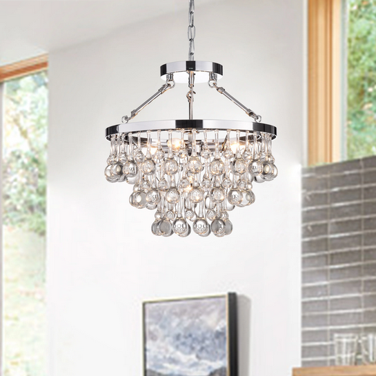 HD Direct 5-Light Tiered Chandelier - Chrome