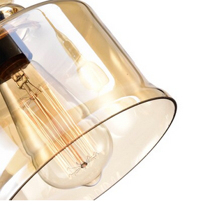 HD Direct Brown Traditional Clear glass Bell Mini Hanging Pendant light