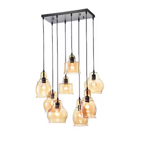 HD Direct 8 -Light Light Black Modern/contemporary Clear Glass Bell