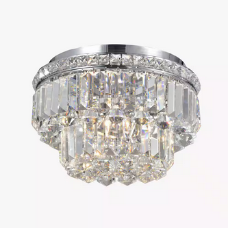 HD Direct 13.8 in. 4-Light Modern Style Chrome Flush Mount