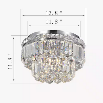 HD Direct 13.8 in. 4-Light Modern Style Chrome Flush Mount