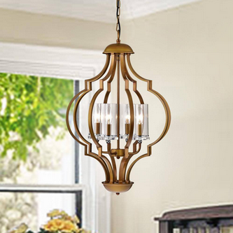 HD Direct 4-Light Gold Lantern Style Chandelier