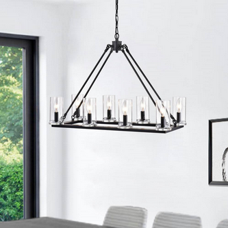 HD Direct 8-Light Black Chandelier