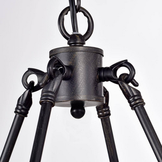 HD Direct 8-Light Black Chandelier