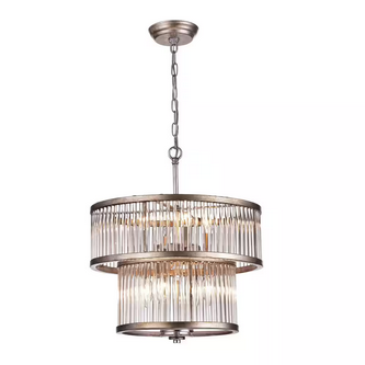 HD Direct 8-Light Antique Silver Tiered Chandelier