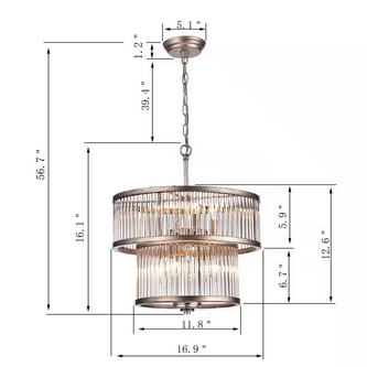 HD Direct 8-Light Antique Silver Tiered Chandelier