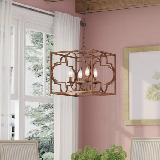 HD Direct 4 - Light Bronze Dimmable Square / Rectangle Chandelier