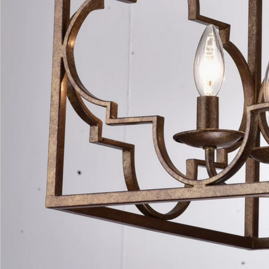 HD Direct 4 - Light Bronze Dimmable Square / Rectangle Chandelier