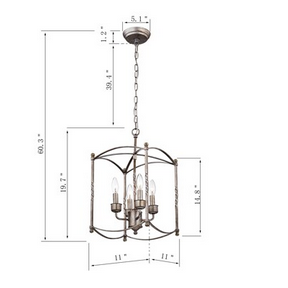 HD Direct 4 -Light Antique Gray Modern/contemporary Cage