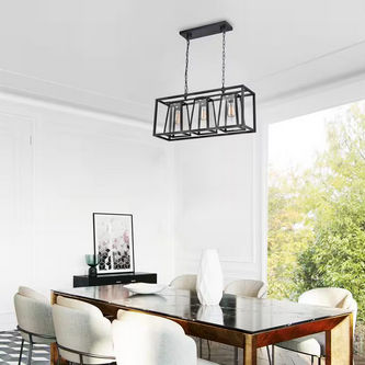 HD Direct 3-Light Black Linear Chandelier