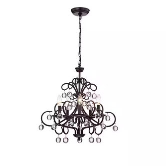 HD Direct 5-Light Candle-Style Brown Chandelier