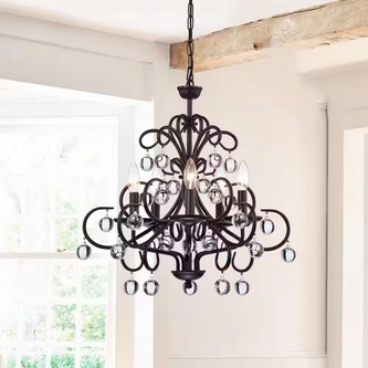 HD Direct 5-Light Candle-Style Brown Chandelier