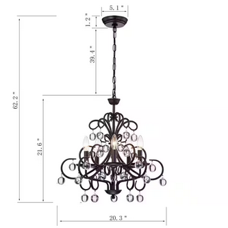 HD Direct 5-Light Candle-Style Brown Chandelier