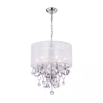 HD Direct 6-Light Candle Style Chrome Drum Chandelier