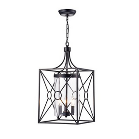 HD Direct 3 -Light Coffee Black Modern/contemporary Clear glass Lantern