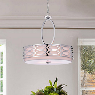 HD Direct 3-Light Chrome Drum Chandelier