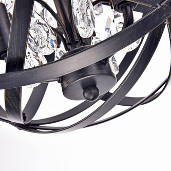 HD Direct 3-Light Brushed Black Globe Chandelier