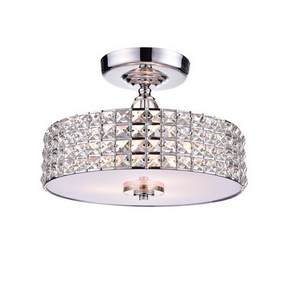 HD Direct 14.9-in Chrome Metal Ceiling Light Mount