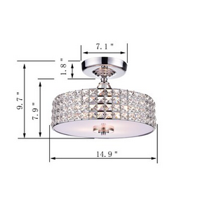 HD Direct 14.9-in Chrome Metal Ceiling Light Mount