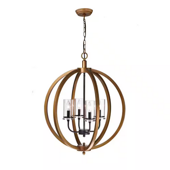 HD Direct 4-Light Gold Globe Chandelier