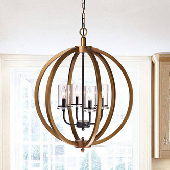 HD Direct 4-Light Gold Globe Chandelier