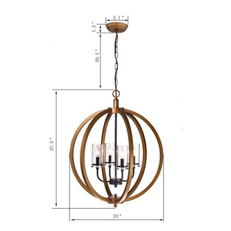 HD Direct 4-Light Gold Globe Chandelier