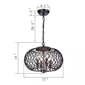 HD Direct 4-Light Candle Style Dark Coffee Brown Chandelier