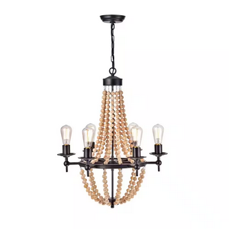 HD Direct 6-Light Candle Style Black Chandelier