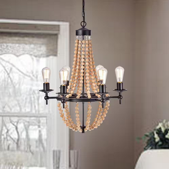 HD Direct 6-Light Candle Style Black Chandelier