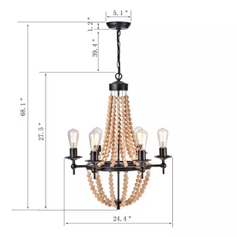 HD Direct 6-Light Candle Style Black Chandelier