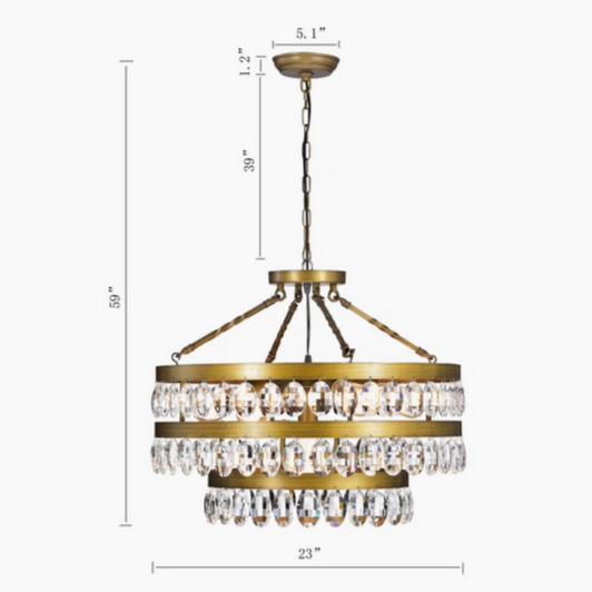 HD Direct 7-Light  Gold Tiered Chandelier