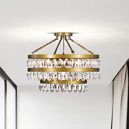 HD Direct 23 in. 7-Light Chandelier Style Bronze Semi Flush Mount