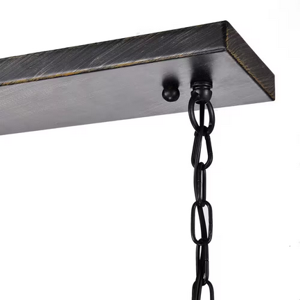 HD Direct 4-Light Black Brushed Coffee Linear Chandelier