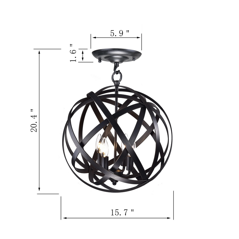 HD Direct 4-Light Globe Semi-Flush Mount