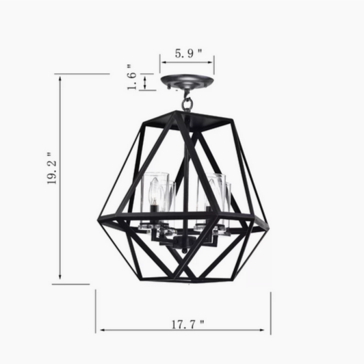 HD Direct 4 - Light Dimmable Geometric Chandelier