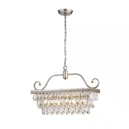 HD Direct 4-Light Antique Silver Chandelier