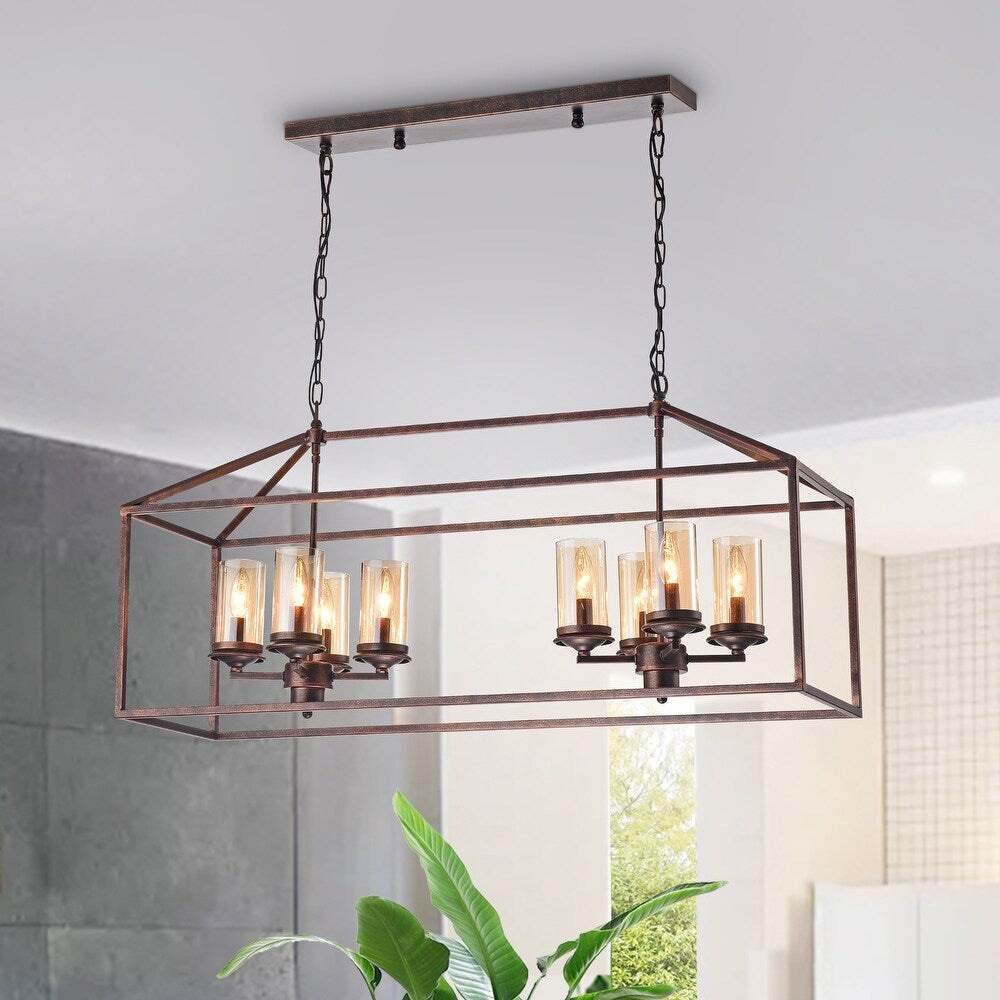 HD Direct Modern Black Brushed Gold 8-Light Chandelier